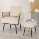 Modern Dutch velvet accent chair with weaved back and arms, featuring a cozy ottoman, perfect for living room.