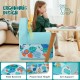 Kids armchair in blue with plush velvet cover, ergonomic backrest, and arm support, perfect for reading and playing.