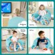 Kids armchair in blue with plush velvet cover, ideal for resting, playing games, and watching TV in a cozy kids' room.
