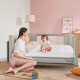 Toddler bed rail guard with adjustable height, safety lock, and seamless design for twin to queen mattresses.