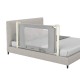 Toddler bed rail guard with adjustable height, double safety lock, and seamless design for twin to queen mattresses.