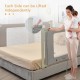 Toddler bed rail guard with adjustable height, double safety lock, and seamless design for secure sleeping.