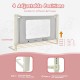 Adjustable bed rail guard for toddlers, featuring 4 height positions, double safety lock, and sturdy iron frame for.