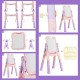 Kids height adjustable double side magnetic art easel in purple, featuring a detachable drawing board and large.