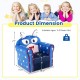 Blue kids sofa with armrest and thick cushion, designed for ages 1-3, featuring a cute appearance and sturdy.
