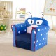 Blue kids sofa with armrest, thick cushion, and star design, perfect for children's rooms and play areas.