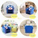 Blue kids sofa with armrests and thick cushion, designed for comfort and safety, perfect for playrooms and living.