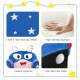 Blue kids sofa featuring a cute design, thick cushion with high-density sponge, and anti-slip foot pads for safety.