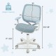 Swivel mesh children computer chair in blue with adjustable height, ergonomic design, and 360-degree swivel for comfort.