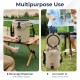 10 QT insulated drink cooler in beige with spigot, ideal for outdoor use and doubles as a seat for added convenience.
