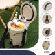 10 QT insulated drink cooler in beige with spigot, flip lid, and adjustable strap, perfect for outdoor gatherings.