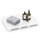 Large white waterproof HIPS bath spa shower mat with a smooth surface, designed for quick drying and easy cleaning.
