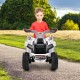 Kids ride-on ATV quad toy car in white, featuring all-terrain wheels and pedal control for outdoor play and motor skill.