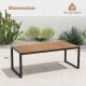 79-inch acacia wood patio table with 1.9-inch umbrella hole, ideal for garden and poolside gatherings.