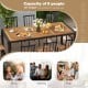 79-inch acacia wood patio table with umbrella hole, seating 8 for dining, gatherings, and parties in outdoor spaces.