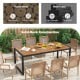 79-inch acacia wood patio table with metal tubes, 1.9" umbrella hole, perfect for garden and poolside gatherings.