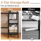 Modern industrial style 2-tier storage rack in brown, featuring robust metal construction for ample storage and.