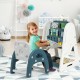 2-in-1 Kids Easel Desk Chair Set Book Rack Adjustable Art Painting Board - Gallery View 3 of 12
