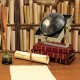 Geographic world globe with a square metal frame, featuring clear printing and 720° rotation, ideal for indoor decor.