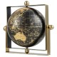 Geographic world globe with clear printing in a square metal frame, perfect for educational use or home decor.