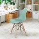 2 Pieces Modern Plastic Hollow Chair Set with Wood Leg - Gallery View 3 of 12