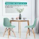 Modern plastic hollow chair set of 2 in green with wood legs, perfect for dining or home office use.