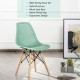 Green DSW dining chair with beech wood legs, ergonomic mesh seat design for comfort and breathability in any dining.