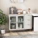 Modern sideboard buffet cabinet in white with gold legs, featuring 2 doors and 3 drawers for organized storage.
