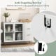 Modern sideboard buffet cabinet in white with 2 doors and 3 drawers, featuring an anti-tipping device for safety.
