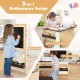 Kids art center wooden table and bench set with easel, storage, and adjustable features for creative play and learning.