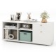 Storage cabinet in white with 2 drawers and 4 cubes, ideal for entryway or living room, showcasing modern design.