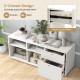 Storage cabinet TV console in white with 2 drawers and 4 cubes, featuring smooth metal drawer slides for versatile use.