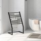 Freestanding black towel warmer rack with 8 bars, LED display, and adjustable temperature for quick heating.