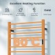 Freestanding towel warmer rack with 8 heating bars, 154W power, and LED display for quick heating and temperature.