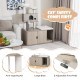 Modern gray 2-in-1 cat tower with litter box enclosure, featuring a large base and anti-toppling kit for stability.
