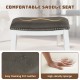 Saddle seat of a 26-inch gray bar stool with water-resistant PVC leather and soft sponge for comfort.