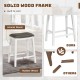 26-inch counter height bar stool with upholstered gray seat, acacia wood frame, and rivet accents for stylish comfort.