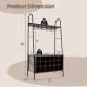 Baker's rack with detachable wine rack, rustic brown finish, featuring storage for 18 bottles and 15 glasses, ideal for.