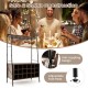 Baker's rack in rustic brown with detachable wine rack, 18-bottle capacity, and adjustable foot pads for stability.