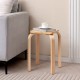 Natural stackable stool with smooth top and rounded corners, made of poplar and birch wood, ideal as a side table.