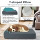 Orthopedic dog bed with headrest in grey, featuring graphene memory foam for joint support and removable washable cover.