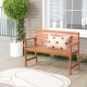Solid wood 2-seat patio bench with breathable slatted seat and inclined backrest, perfect for outdoor relaxation.