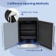Beverage refrigerator with reversible door, adjustable temperature, and removable shelves for chilling up to 190 cans.