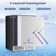3-layered foam door with stainless steel and PVC for heat insulation in a 24-inch beverage refrigerator.