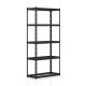 5-tier metal shelving unit with adjustable shelves and anti-slip foot pads, ideal for garage storage solutions.