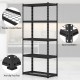 5-tier metal shelving unit with adjustable shelves, anti-slip foot pads, and easy installation for versatile garage.