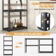 5-tier metal shelving unit with adjustable shelves, featuring anti-slip foot pads for garage storage needs.