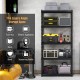 5-tier metal shelving unit with adjustable shelves, featuring anti-slip foot pads for garage storage and organization.