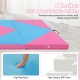 Folding gymnastics mat in pink and blue with 2-inch EPE foam padding, ideal for fitness and kids' play.
