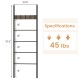 Wall-leaning decorative blanket holder showcasing a 5-tier design with dimensions of 70.5" height and 23.5" width.